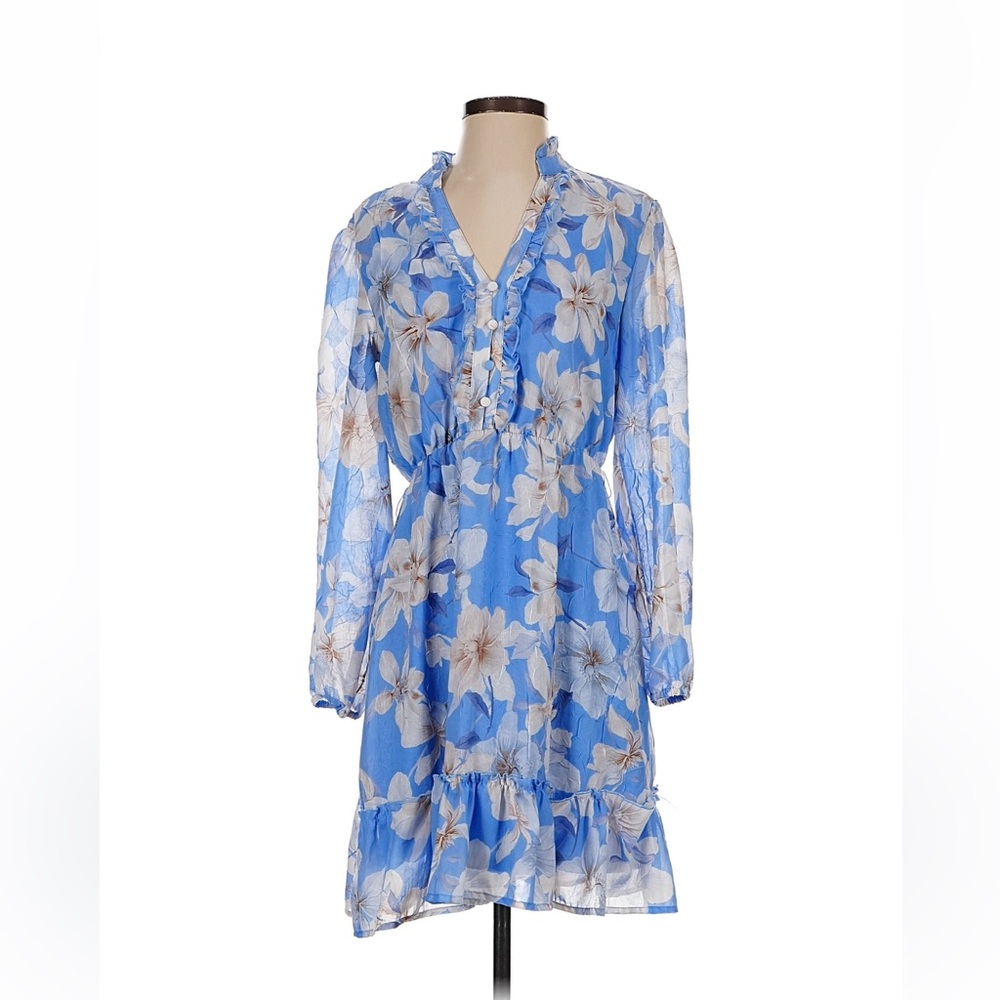 Joie Blue Floral Long Sleeve Dress